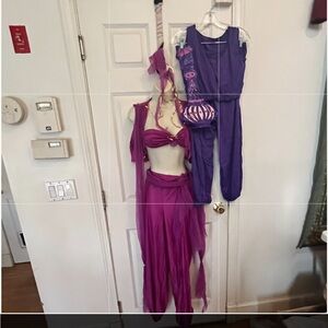 Halloween I dream of genie costume matching adult and teen with blow up bottle